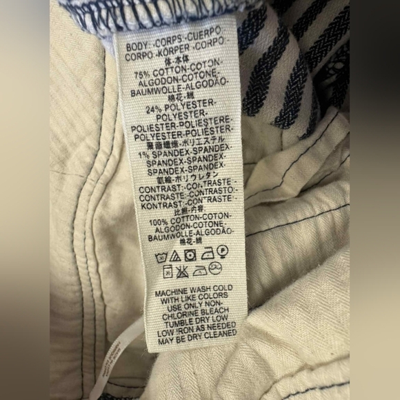 Free People Frankie High Rise Striped Skinny Size 8 Blue/Cream Women EUC - Picture 11 of 11